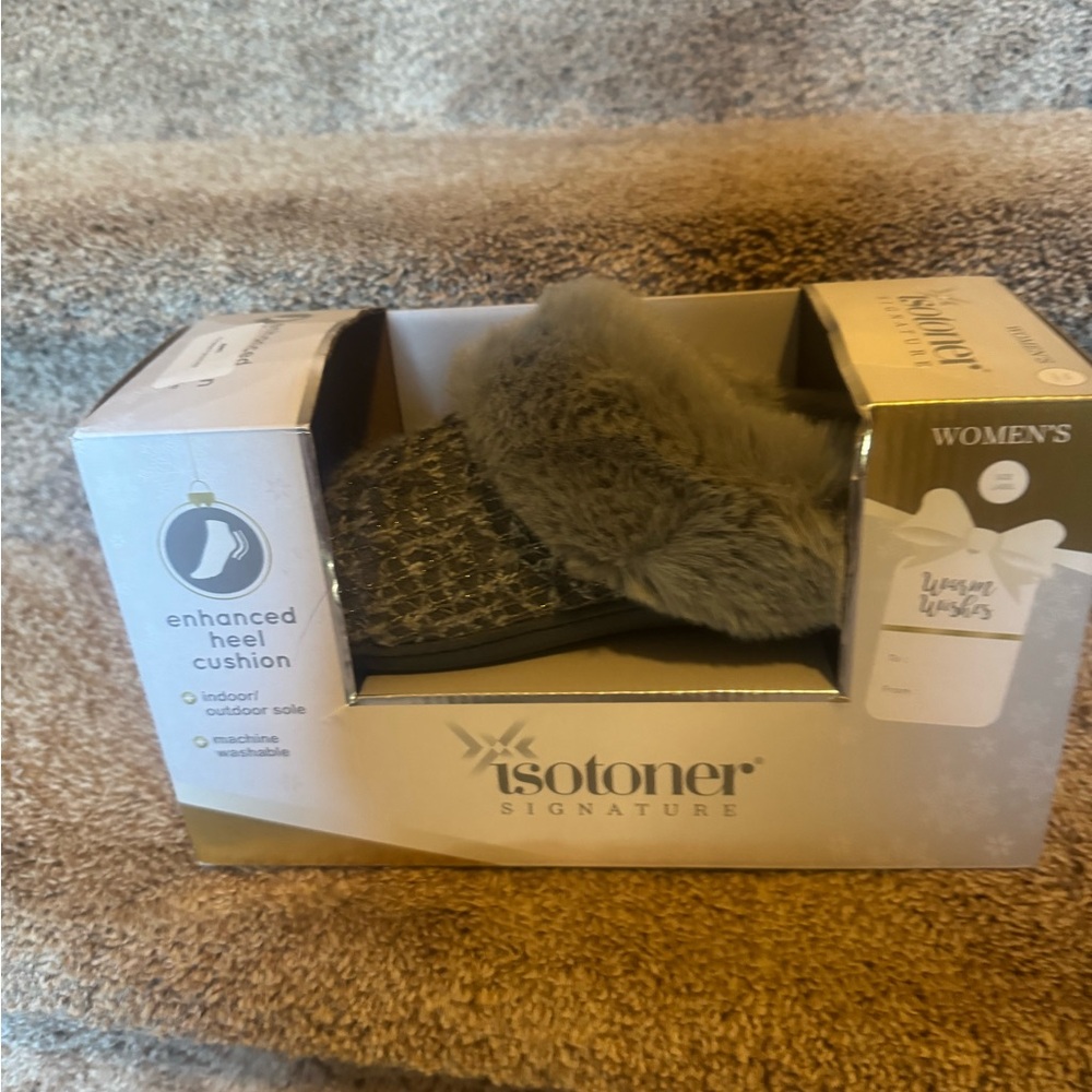 Isotoner Signature Women's Charcoal Slippers